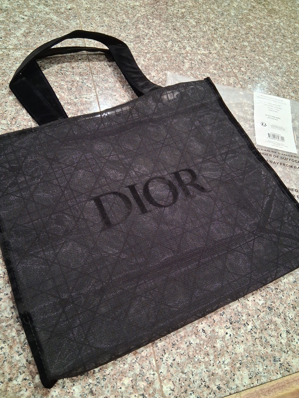DIOR GWP Black Tote Bag - Designer Canvas Shoulder Tote.Brand NEW